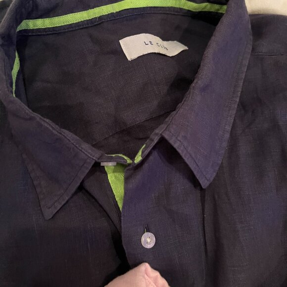 Le Club Original Peter Linen Shirt XL Pink, Aqua and Navy (3) - Picture 12 of 15